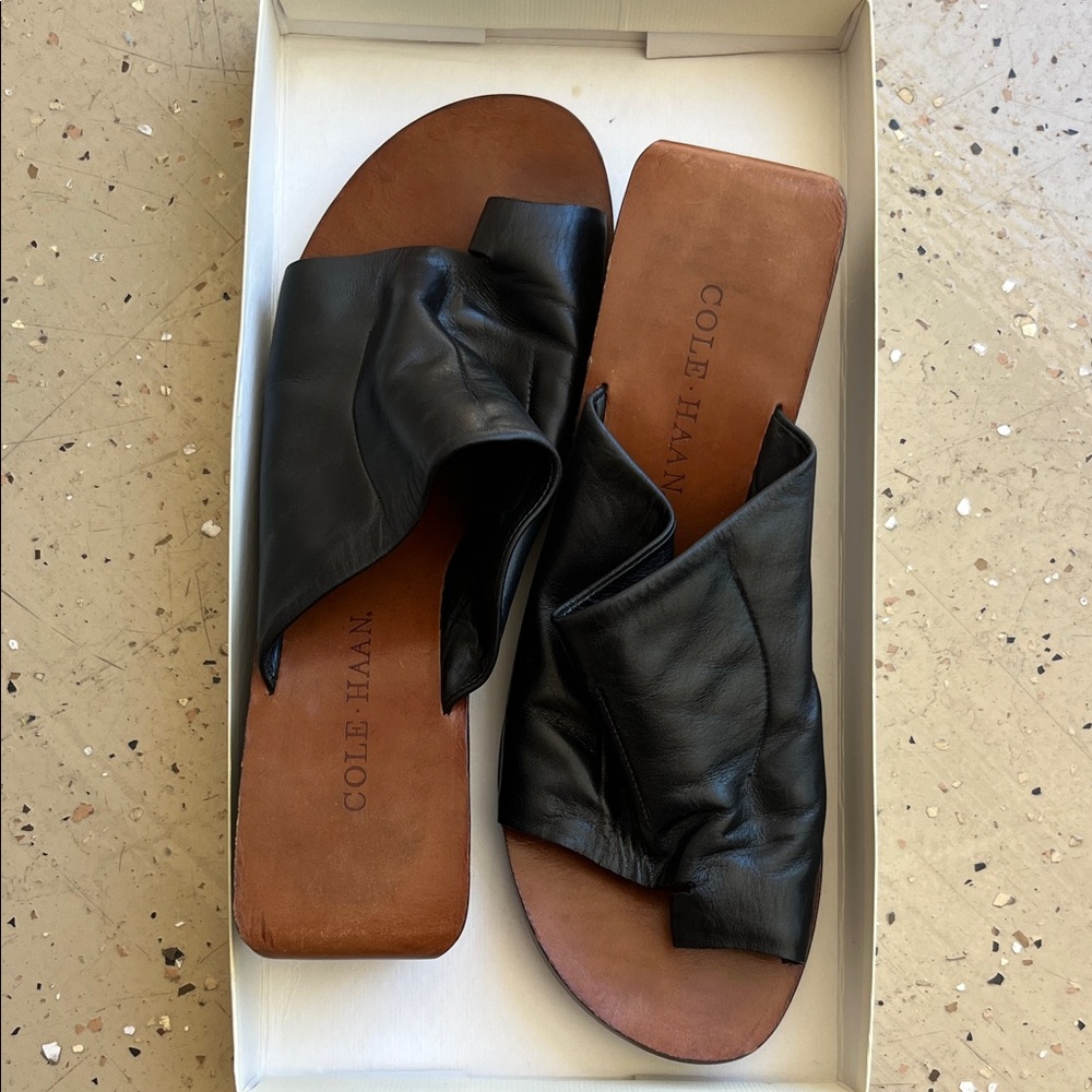 Cole Haan Women's Black and Brown Leather Sandals